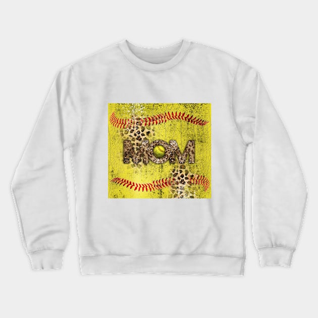 Softball mom love sport cheetah Crewneck Sweatshirt by 2SUNS